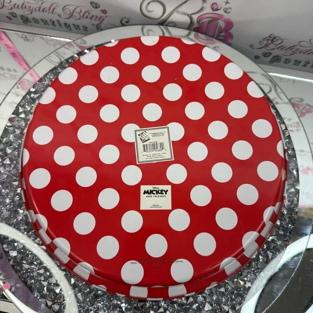 Disney tray lip sides Mickey & Minnie Red White Polka Dot Serving Tray